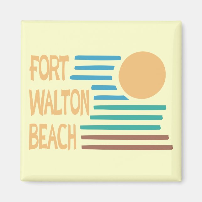 Fort Walton Beach geometrisches Design Magnet (Vorne)