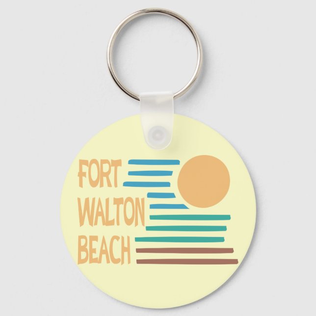 Fort Walton Beach geometrisches Design Schlüsselanhänger (Vorderseite)
