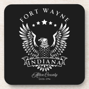 Fort Wayne Allen Landkreis Indiana Vintag Eagle Getränkeuntersetzer