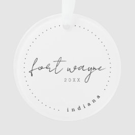 Fort Wayne, IN Travel United Staaten Simple Ornament