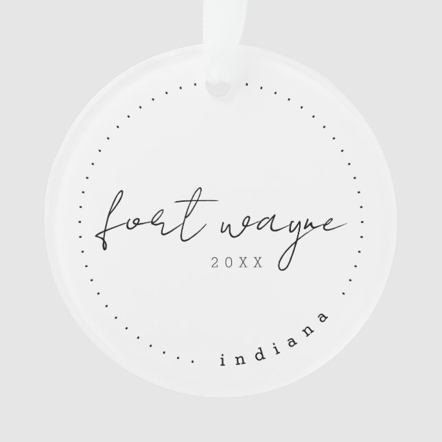 Fort Wayne, IN Travel United Staaten Simple Ornament (Vorderseite)