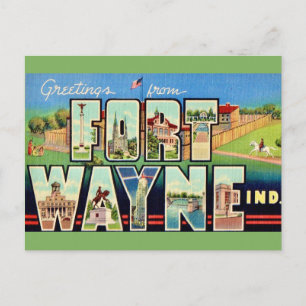 Fort Wayne IN Vintage-Postkarte Postkarte