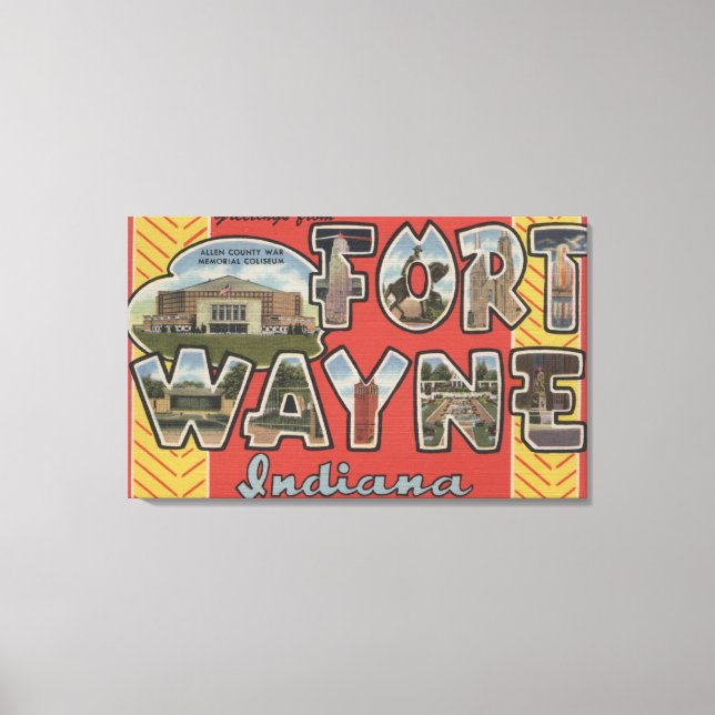 Fort Wayne, Indiana - Große Briefszenen Leinwanddruck (Vorderseite)