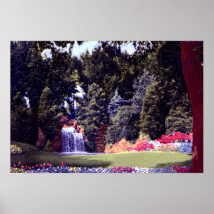 Fort Wayne Indiana Jaenicke Garten-Wasserfall Poster