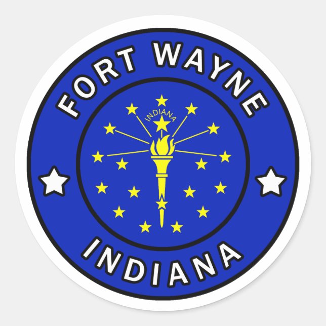 Fort Wayne Indiana Runder Aufkleber (Vorderseite)