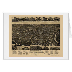 Fort Worth, carte panoramique de TX - 1886