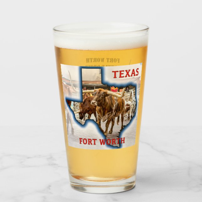 Fort Worth Cattle Drive, Bierglas Glas (Vorne (Gefüllt))