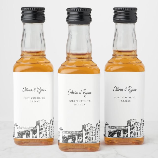 Fort Worth Gastgeschenk Willkommensgeschenk Custom Alkoholflaschenetikett (Flaschen)