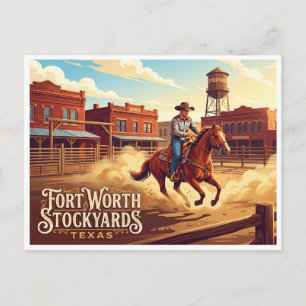 Fort Worth Stockyards Rodeo Texas Postkarte
