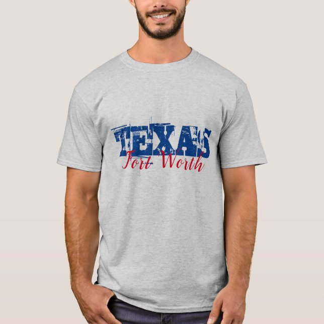 Fort Worth Texas Dual Schriftart T-Shirt (Vorderseite)