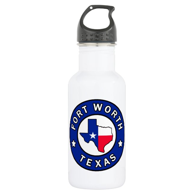 Fort Worth Texas Edelstahlflasche (Vorderseite)