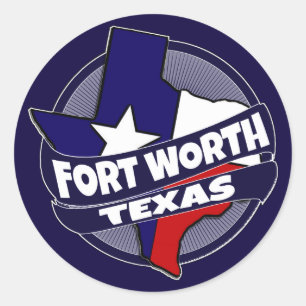 Fort Worth Texas Fahne platzt Aufkleber