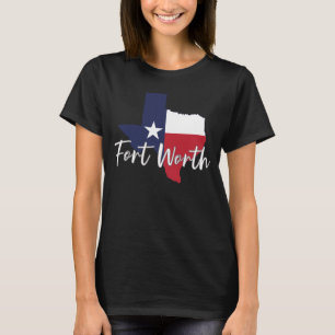 Fort Worth, Texas Flag Karte Frauen schwarz T-Shirt