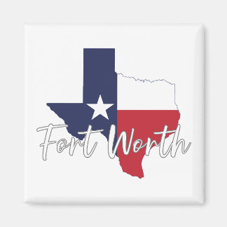 Fort Worth, Texas Flag Map Magnet