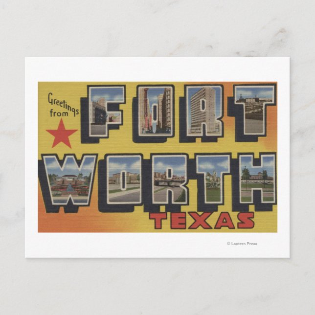 Fort Worth, Texas - Große Briefszenen Postkarte (Vorderseite)
