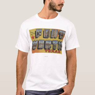 Fort Worth, Texas - große Buchstabe-Szenen T-Shirt