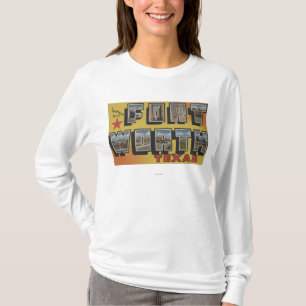 Fort Worth, Texas - große Buchstabe-Szenen T-Shirt