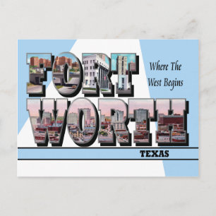 Fort Worth Texas Große Letter Postkarte