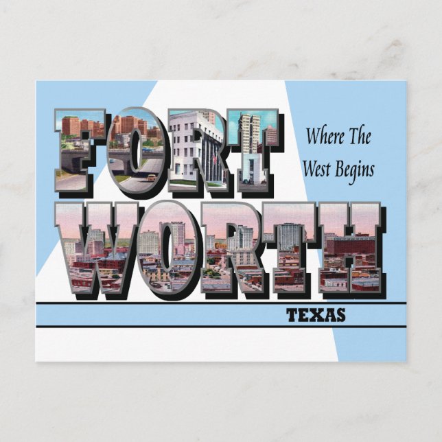 Fort Worth Texas Large Letter Postcard Postkarte (Vorderseite)