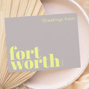 Fort Worth Texas modern rosa rot Postkarte