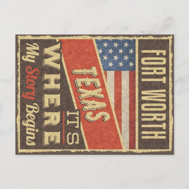 Fort Worth Texas Postkarte (Vorderseite)