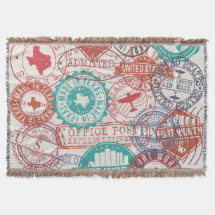 Fort Worth Texas: Reise Briefmarke. Decke