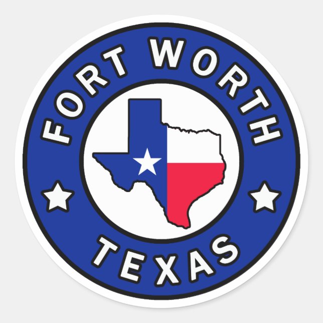 Fort Worth Texas Runder Aufkleber (Vorderseite)