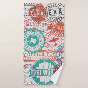 Fort Worth Texas Set de timbres. Timbre De Voyage.