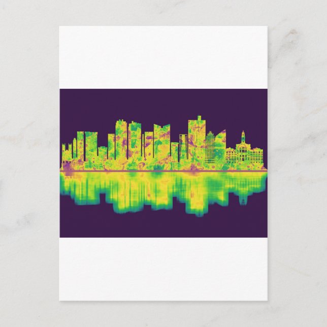 Fort Worth Texas Skyline Einladungspostkarte (Vorderseite)