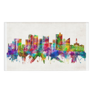 Fort Worth Texas Skyline Namenschild