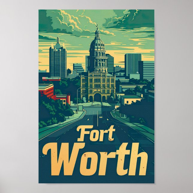 Fort Worth Texas USA Famous Travel Place Poster (Vorne)