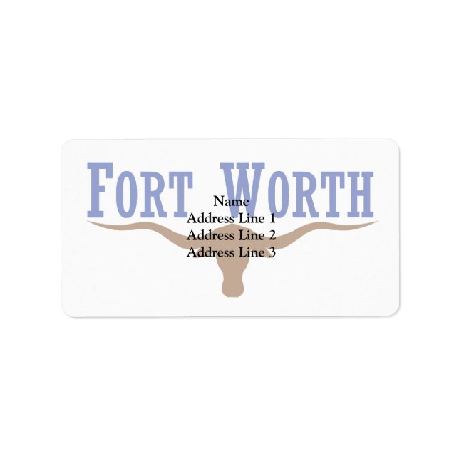 Fort Worth, Texas, Vereinigte Staaten Adressaufkleber (Vorne)