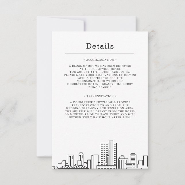 Fort Worth, Texas Wedding | Gästedaten Einladung (Vorderseite)