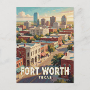 Fort Worth Texas Western Downtown Reise Szene Postkarte