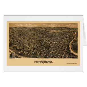 Fort Worth, TX panoramische Karte - 1891