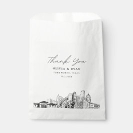 Fort Worth Wedding Skyline Personalisierte Gefälli Geschenktütchen