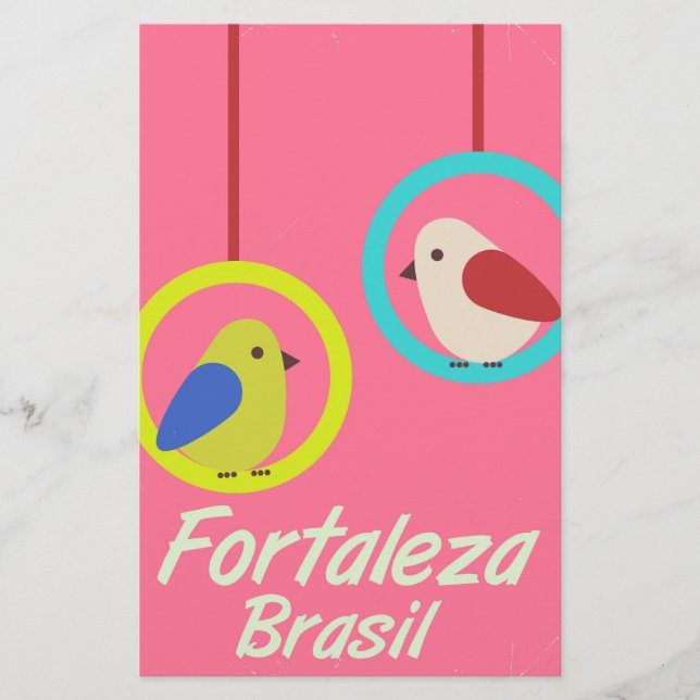 Fortaleza Brasilien Vintage Reiseplakat Briefpapier (Vorderseite)