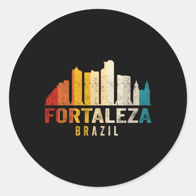 Fortaleza Skyline Brasilien Runder Aufkleber (Vorderseite)