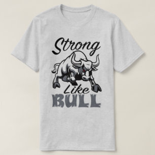 Forte Comme Taureau Fitness Sport Slogan T-Shirt