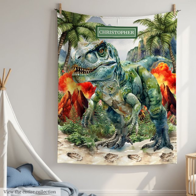 Forte couverture T-Rex Nom personnalisé Personnali (Strong T-Rex Blanket Custom Name Personalized)