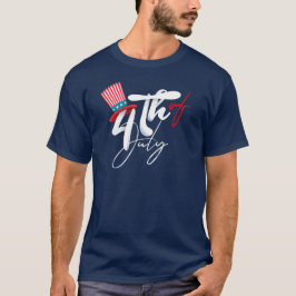 Forth Juli Text und ein patriotisches Hat Design T-Shirt
