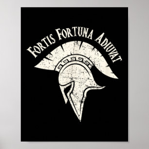 Fortis Fortuna Adiuvat Fortune Favors Tattoo Poster