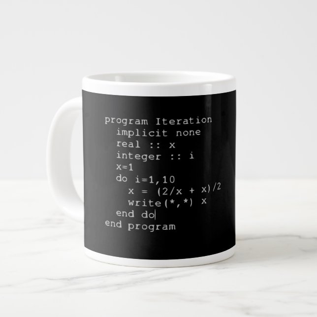 Fortran-Quellcode Jumbo-Tasse (Vorderseite Links)