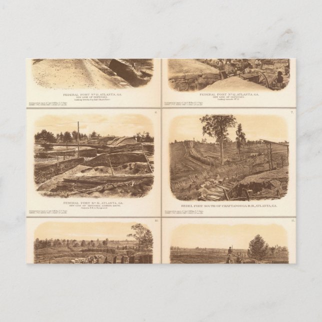 Forts, Batterien, Atlanta, Ga Postkarte (Vorderseite)