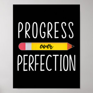 Fortschritt der Frauen statt Perfektion Motivieren Poster