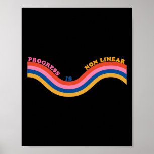 Fortschritt ist nicht linear Aufkleber Poster