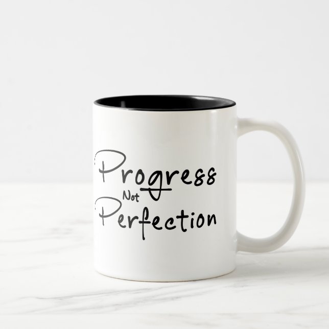 Fortschritt nicht perfekt zweifarbige tasse (Rechts)