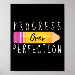 Fortschritt statt Perfektion Motivierender Rücken Poster