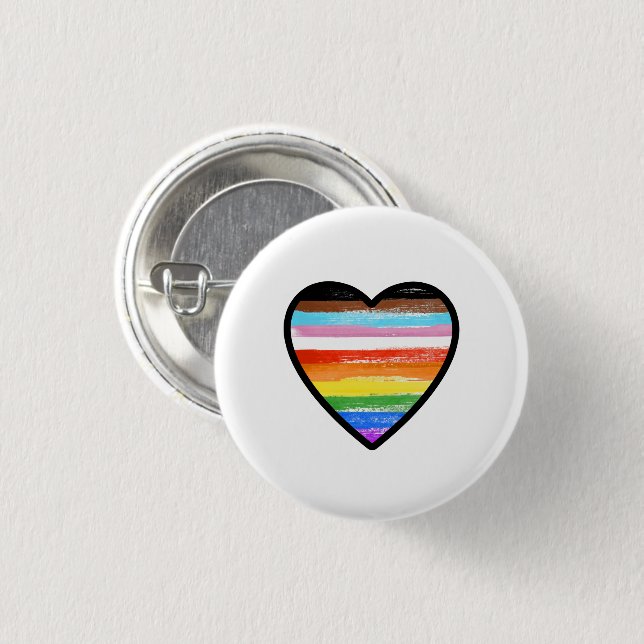 Fortschritt Stolz Gemaltes Herz Button (Vorne & Hinten)