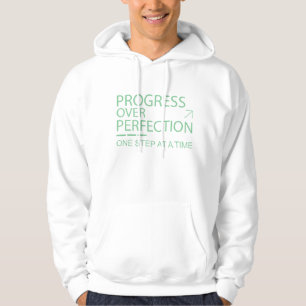 Fortschritt vor Vollkommenheit Minimalist Motivati Hoodie